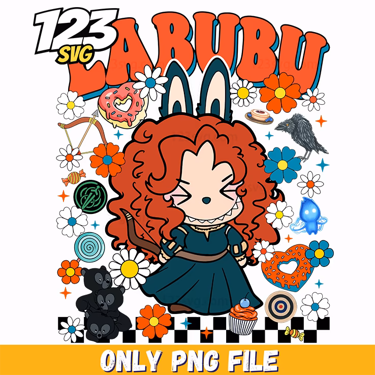 brave princess labubu png, princess labubu, labubu princess png