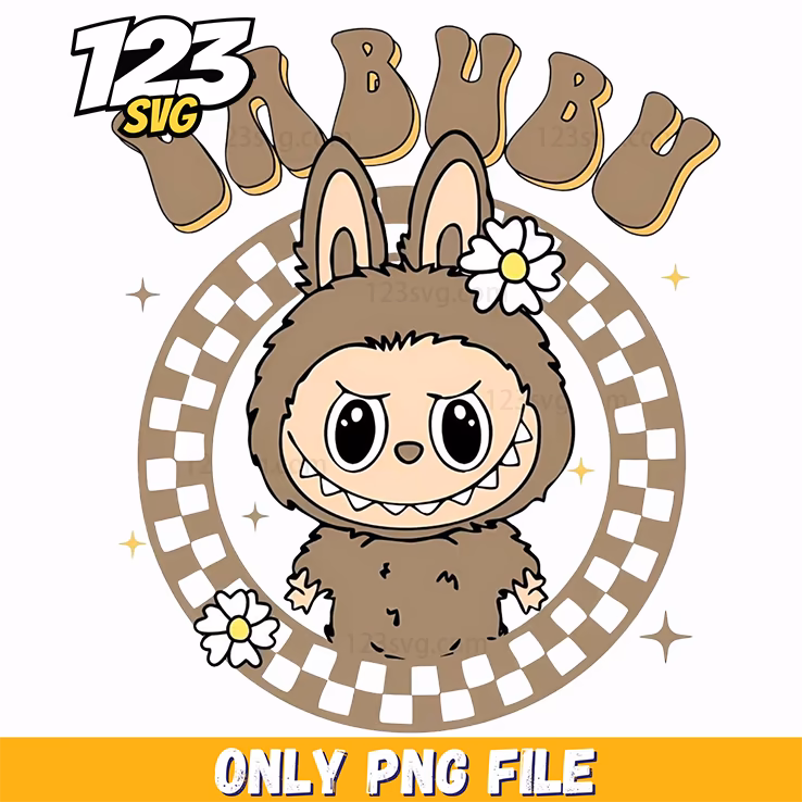 brown circle labubu art png, labubu art png, labubu circle art