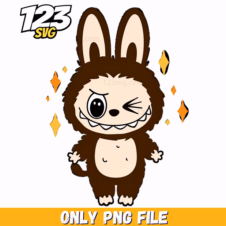 brown sparkle labubu png, labubu png, labubu sparkle png