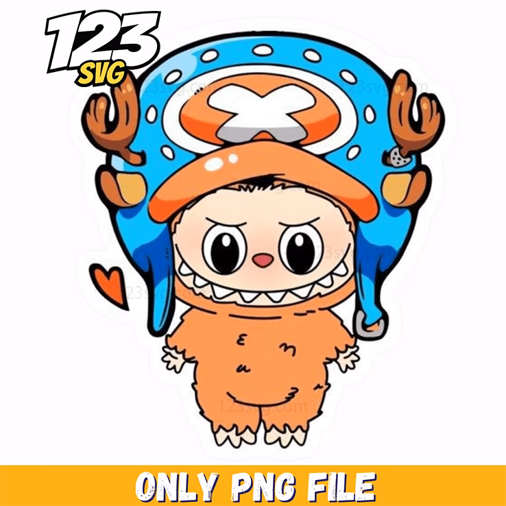 chopper anime labubu png, labubu png, labubu chopper