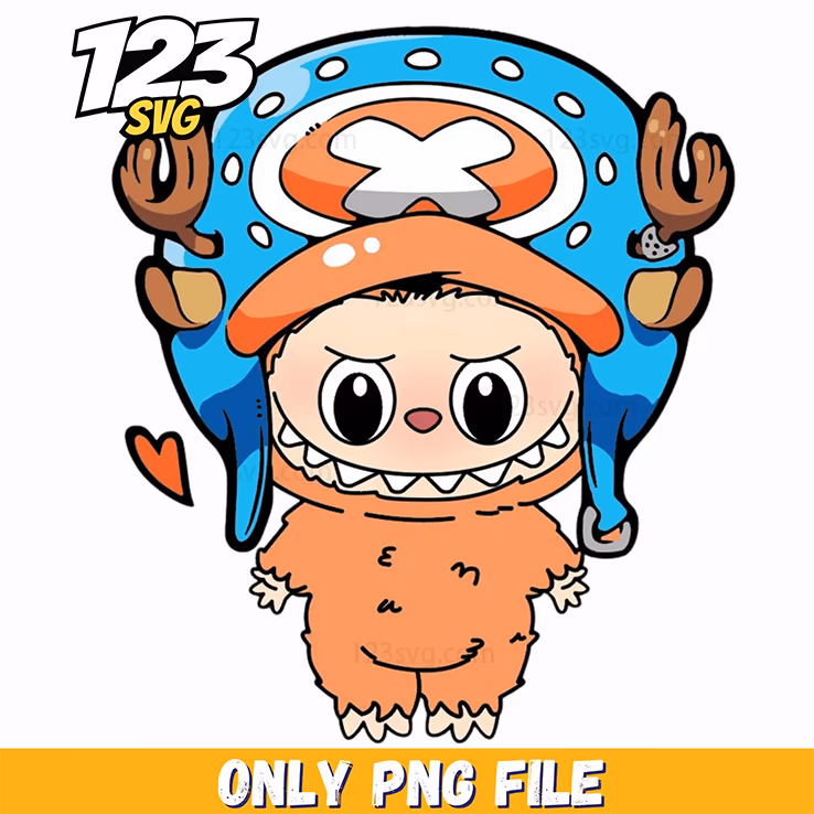 chopper inspired labubu png, labubu png, labubu chopper png