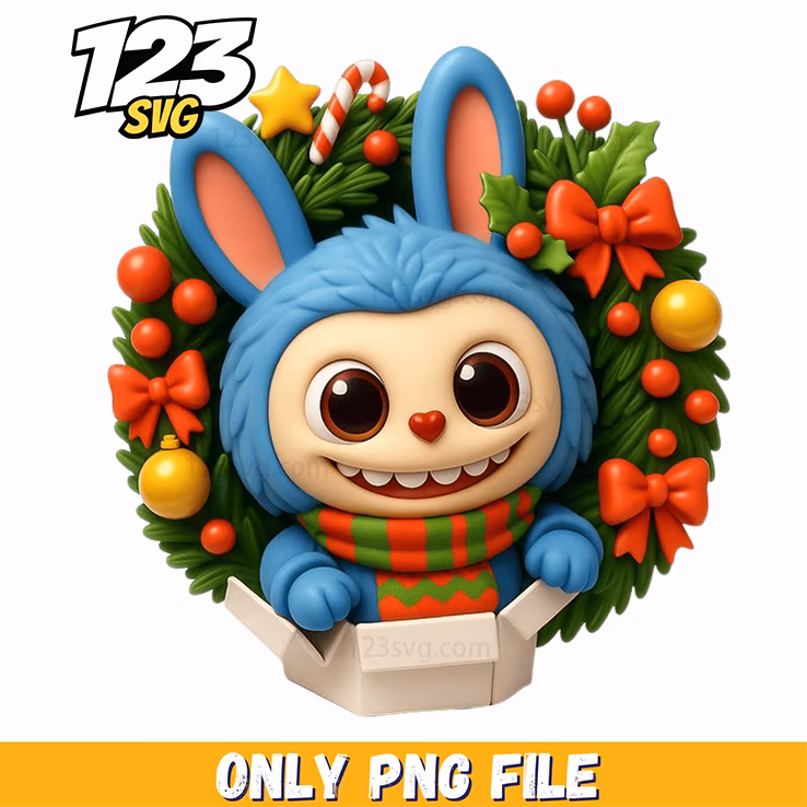 christmas wreath bunny png, christmas bunny decorations, bunny christmas decorations