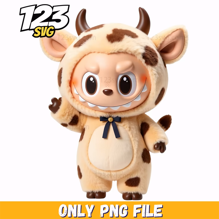 cow costume labubu png, labubu costume, labubu cartoon costume