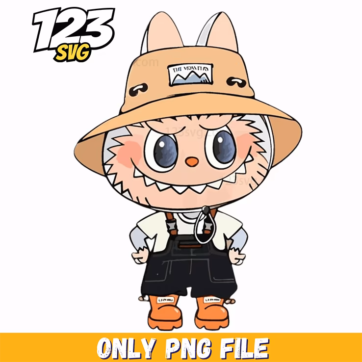cowboy labubu png, cartoon labubu png, labubu png