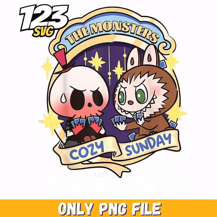 cozy sunday labubu png, labubu png, labubu illustrations