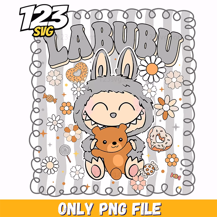 cozy teddy labubu png, labubu cute teddy bear, labubu teddy bear png