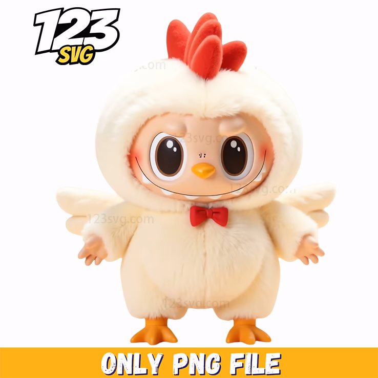cute chicken labubu png, labubu cute chicken, cute labubu png