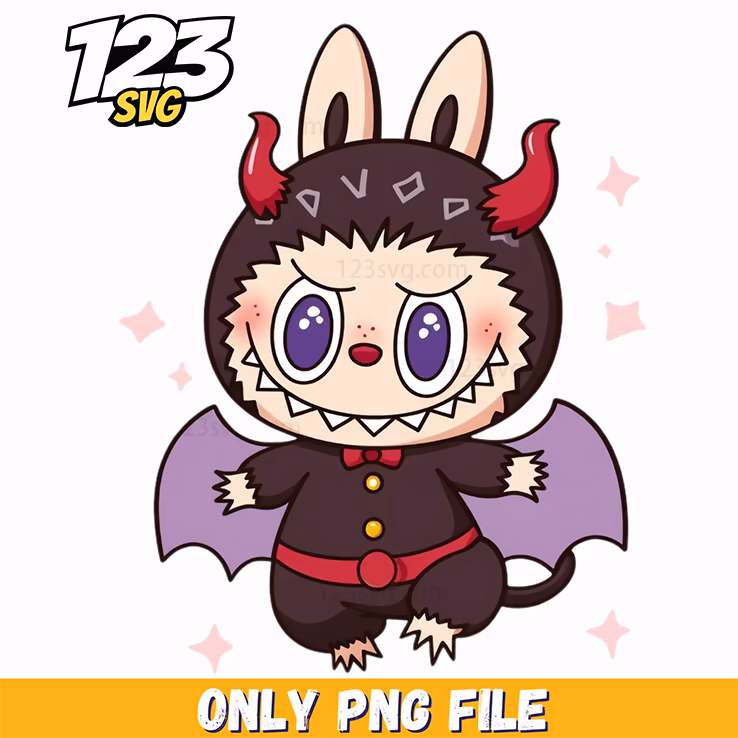 devil bat labubu png, labubu png bat, bat labubu emoji