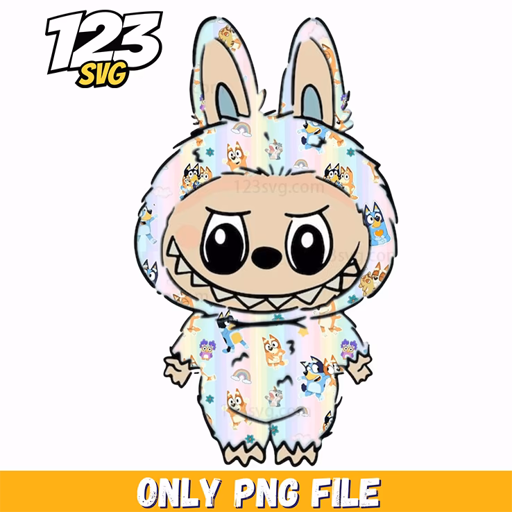 floral labubu png, free labubu png, labubu png clipart