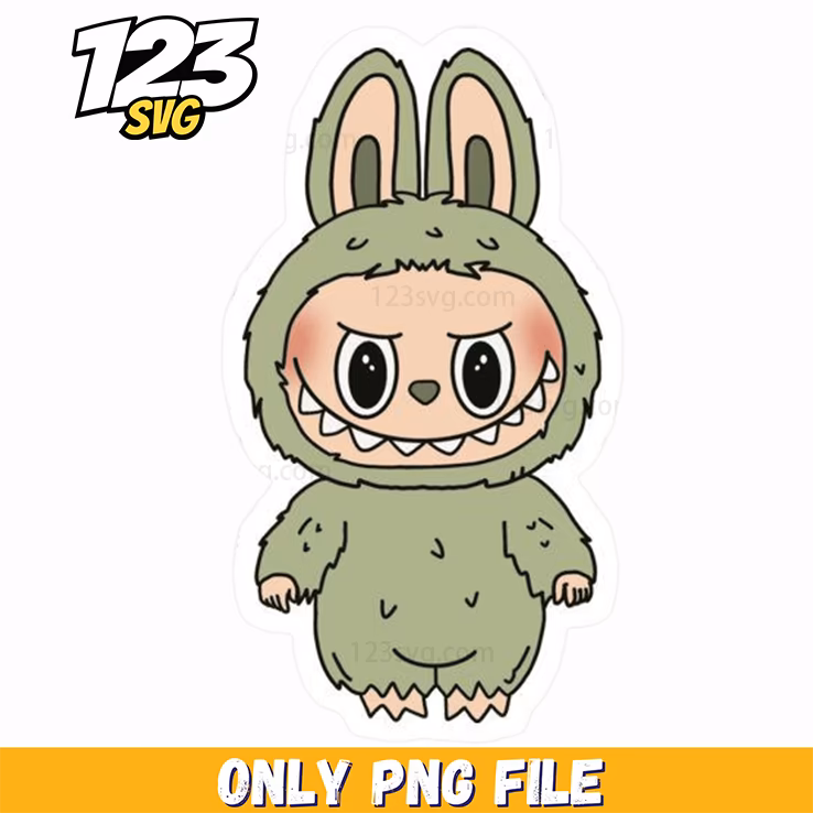 green bunny labubu png, labubu png, labubu character