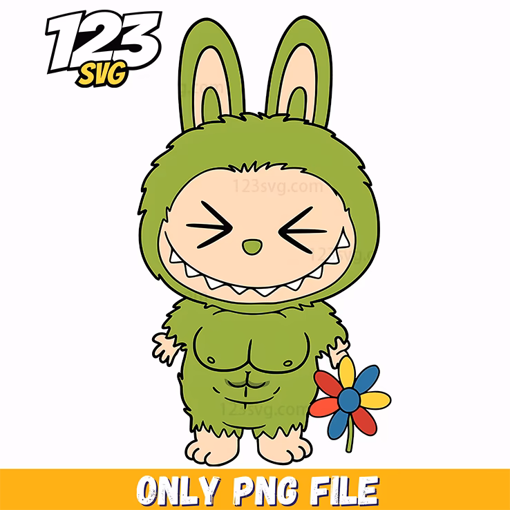 green bunny monster png, cute monster png, green monster png