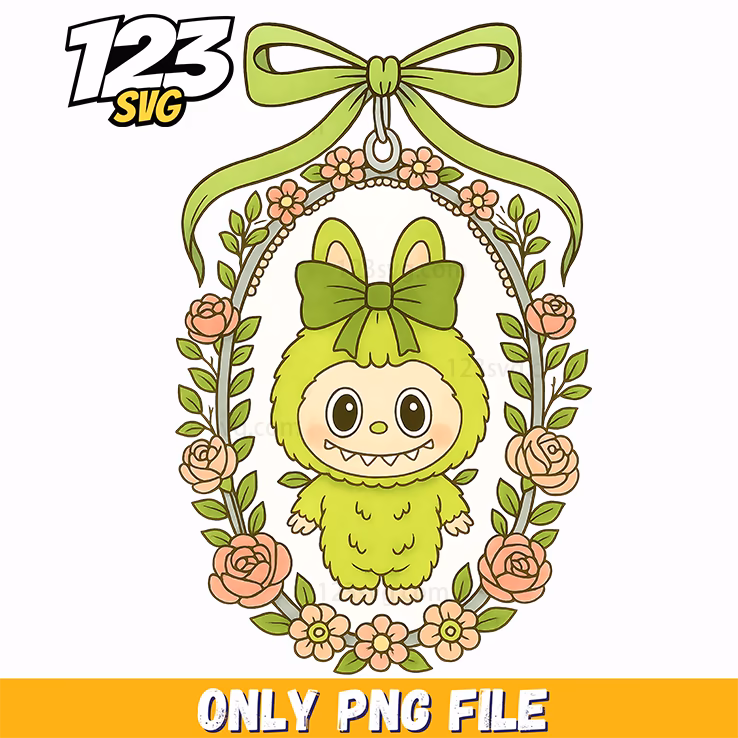 green floral bunny frame png, bunny frame png, floral bunny png frame