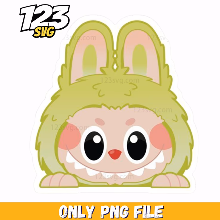 green mini bunny png, cute mini bunny clipart, cute bunny png transparent