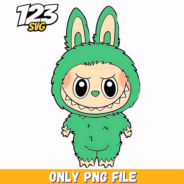 green monster labubu png, labubu png, labubu monster png