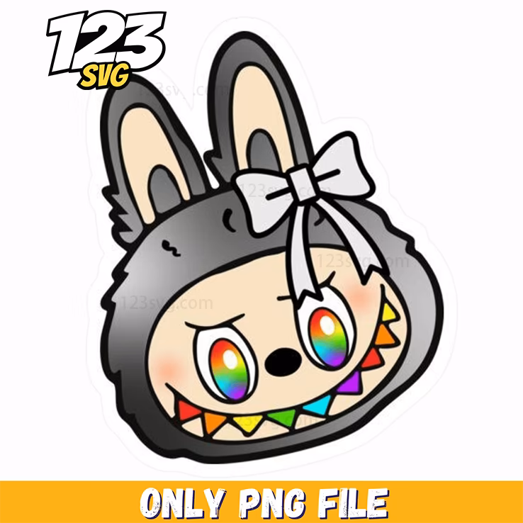 grey bunny face sticker png, bunny face sticker, bunny sticker png
