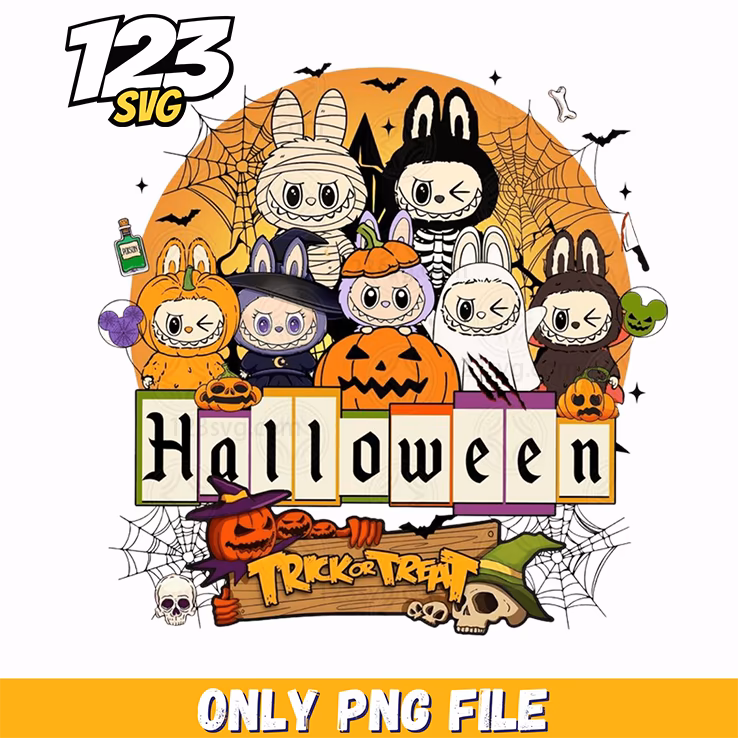halloween labubu bundle png, labubu png, labubu halloween