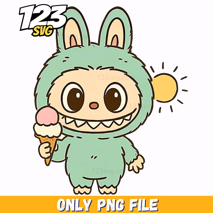 ice cream labubu png, labubu png, labubu ice cream