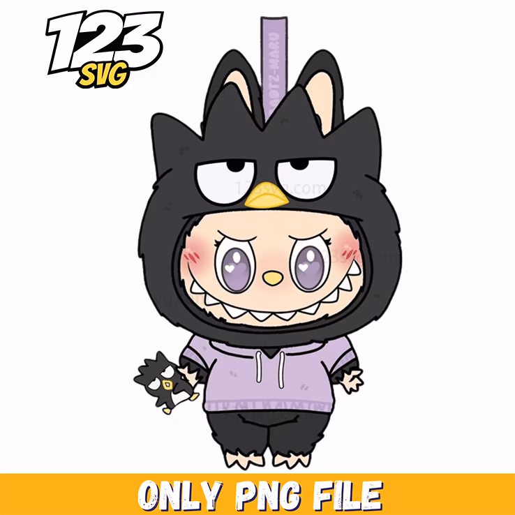 kuromi dark labubu png, kuromi labubu, my melody kuromi
