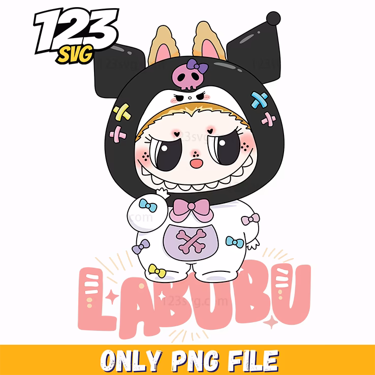 kuromi labubu png funny, kuromi labubu cute, labubu funny anime characters