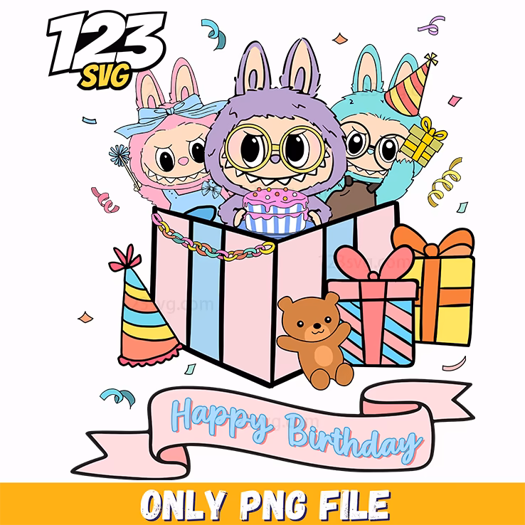 labubu birthday gift box png, labubu birthday gift box, labubu gift box png
