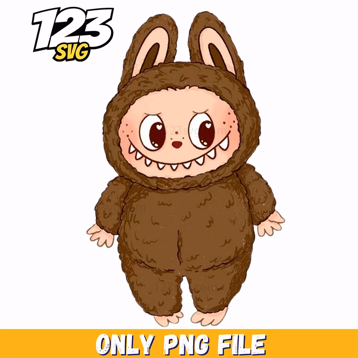 labubu brown plush bunny png, labubu plush bunny, plush bunny brown