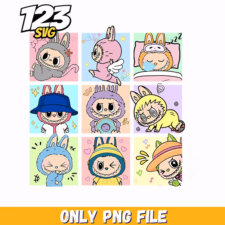 labubu comic collage png, labubu comic character, labubu comic characters