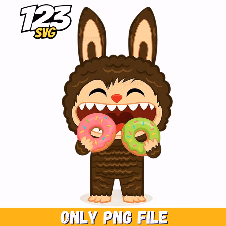 labubu donut lover png, donut lover png, labubu donut png