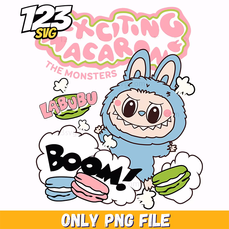 labubu macarons monsters png, macarons monster png, monster macarons design