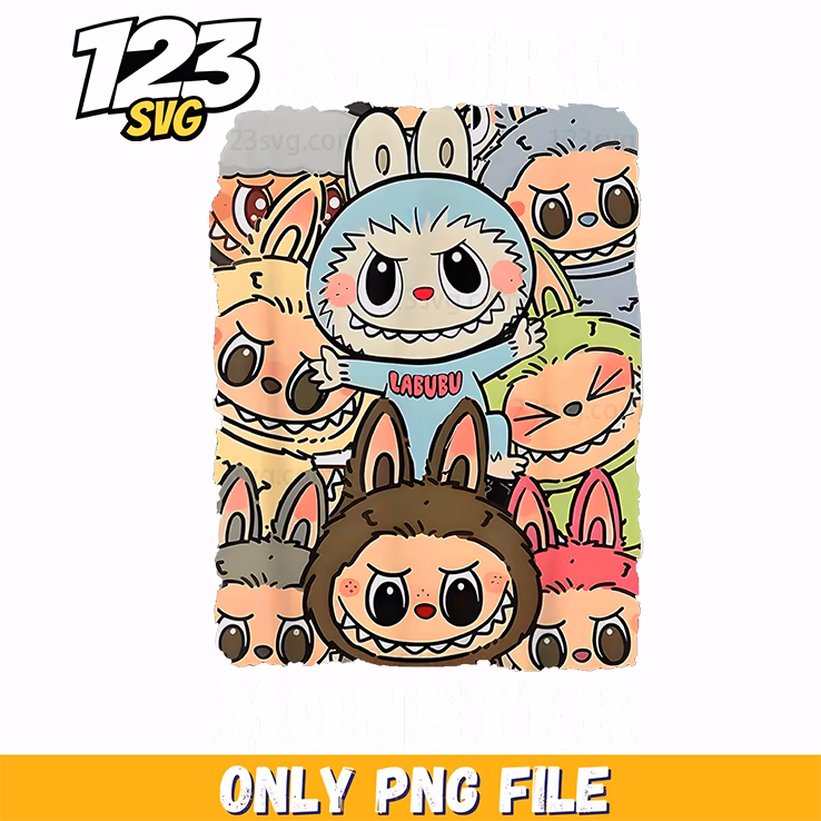 labubu monster collage png, cute monster collage png, monster collage art png