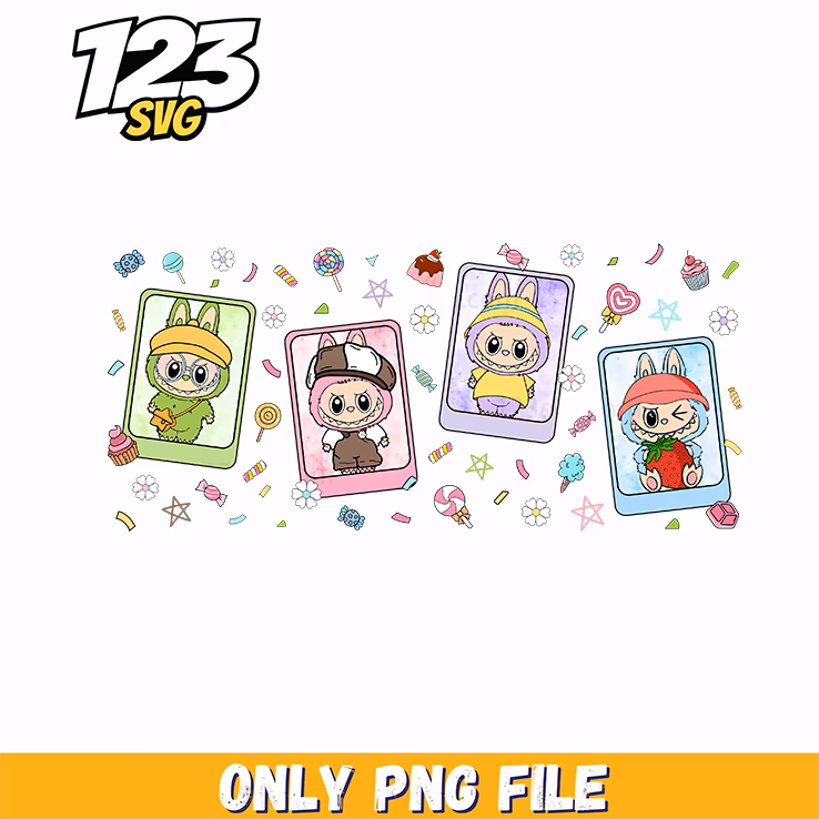 labubu pastel photo collage png, pastel photo collage maker, photo collage background pastel colors