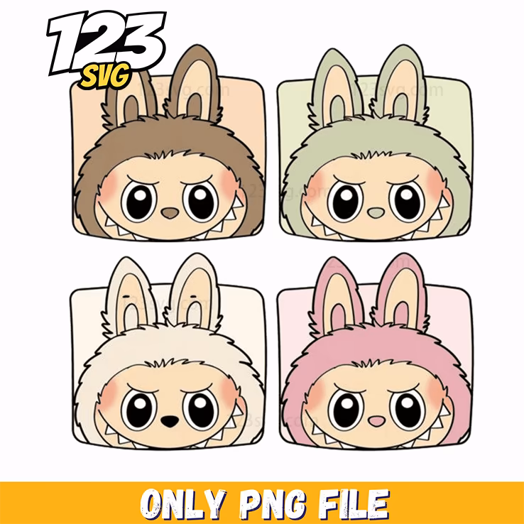 labubu pastel square faces png, pastel square faces png, pastel square faces
