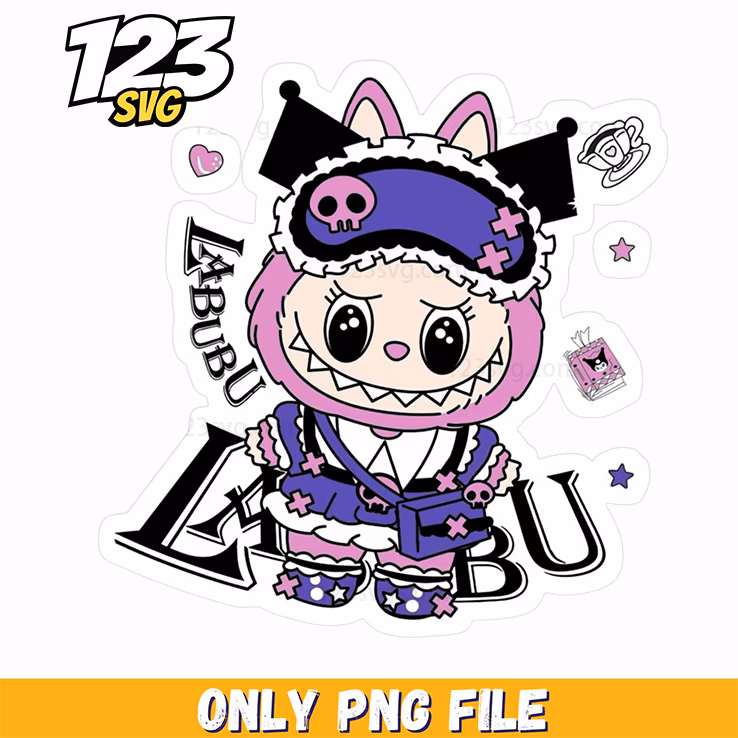 labubu punk goth sticker png, goth sticker png, punk goth stickers wallpaper