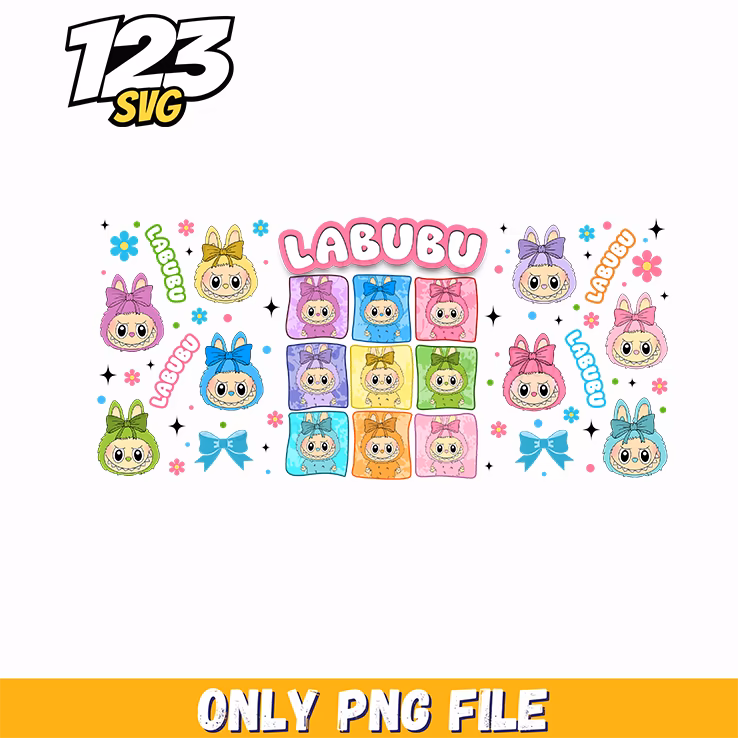 labubu rainbow plush grid png funny, labubu plush grid png, labubu plush grid