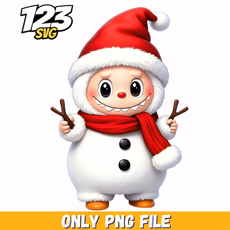 labubu snowman christmas png, snowman christmas clipart, snowman christmas vector