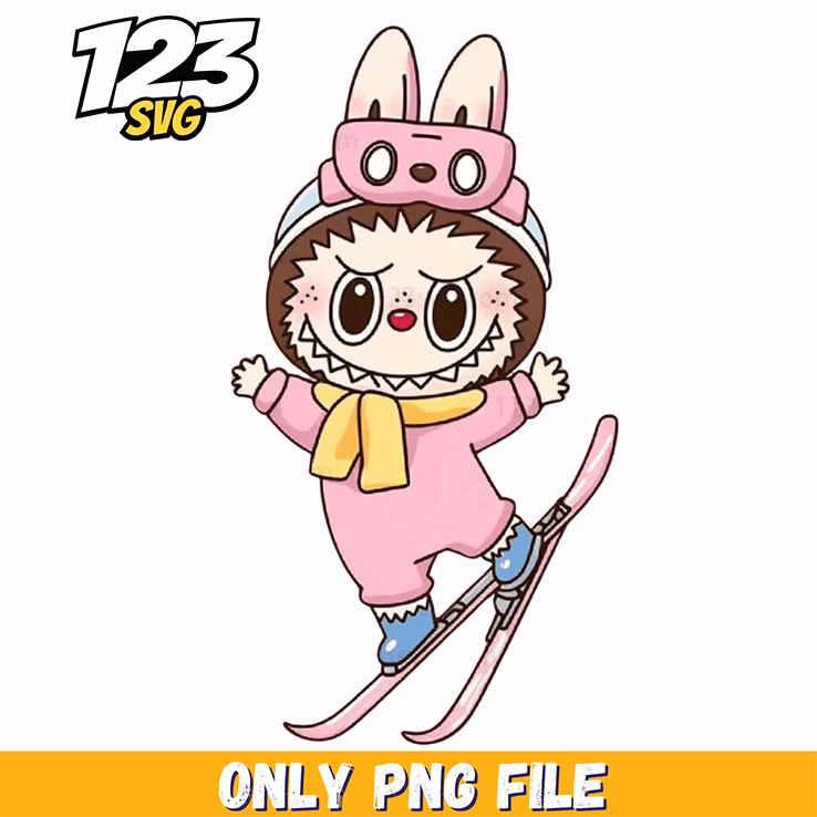 labubu winter ski bunny png, winter ski bunny png, ski bunny winter png