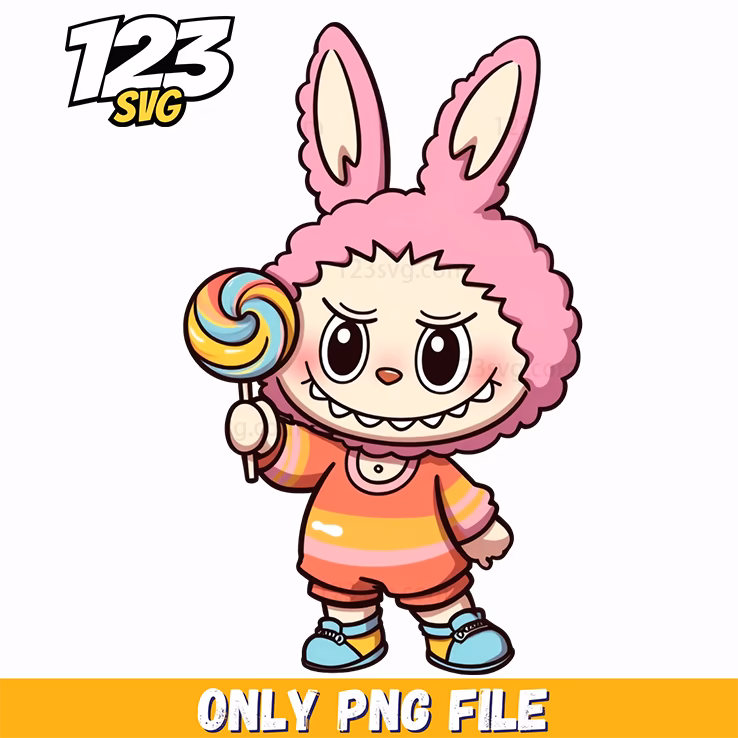 lollipop bunny labubu png, labubu png bunny, labubu bunny png