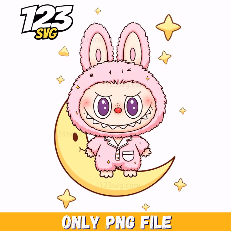 moon bunny labubu png, labubu png, labubu png clipart