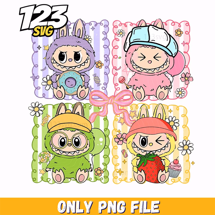pastel labubu squares png, labubu pastel squares, pastel labubu squares
