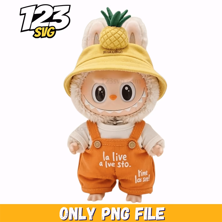 pineapple bucket hat labubu png, labubu pineapple bucket hat, labubu bucket hat png
