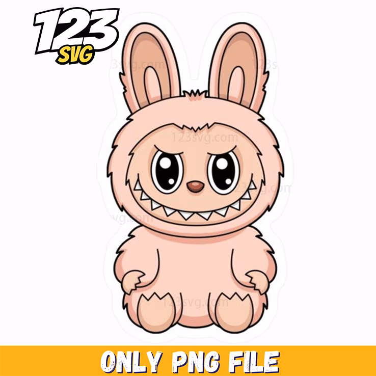 pink bunny labubu png, labubu png download, cute labubu png images