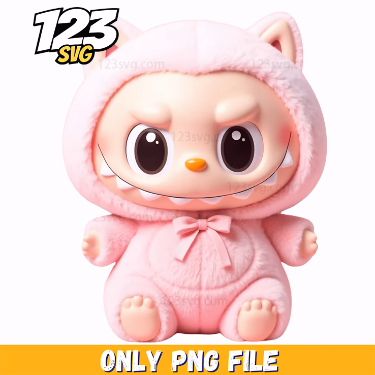 pink cat labubu png, labubu png, labubu cat png