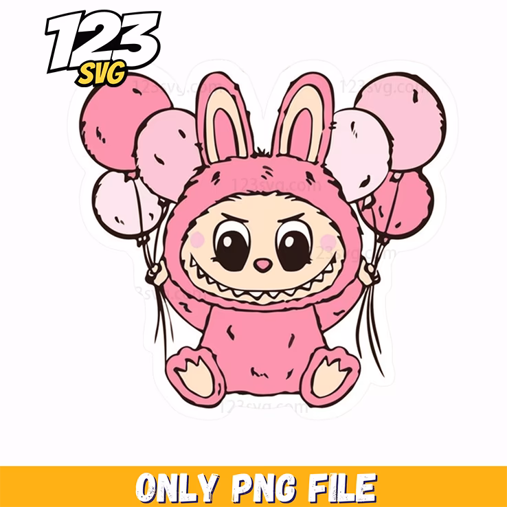 pink koala labubu png, labubu png, labubu koala