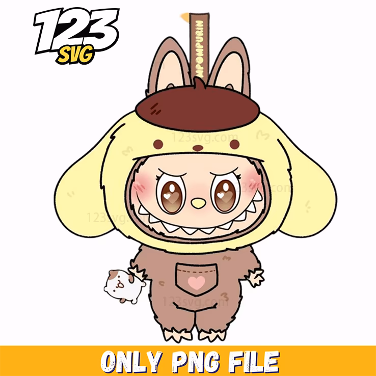 pompompurin labubu png, labubu pompompurin, labubu pompompurin plush