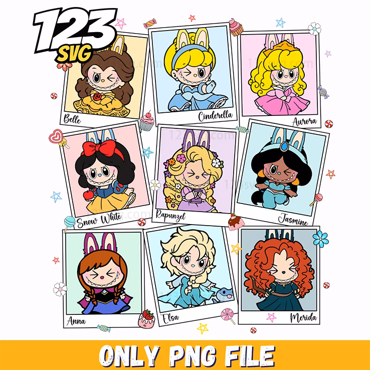 princess labubu collage png, labubu collage, labubu png