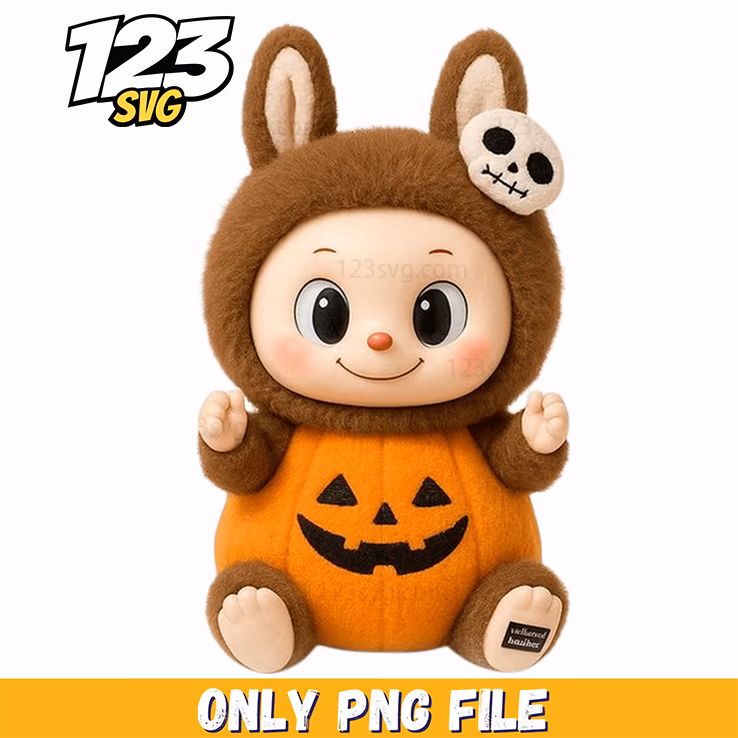 pumpkin halloween labubu png, halloween png labubu, labubu halloween png clipart