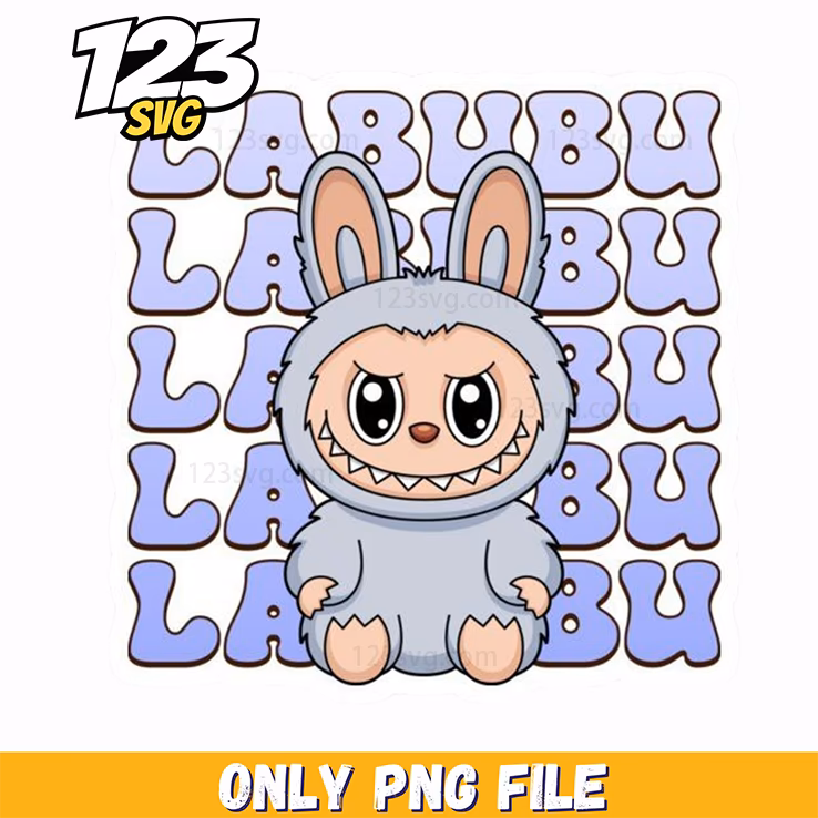 purple labubu typography png, labubu typography, typography labubu fonts