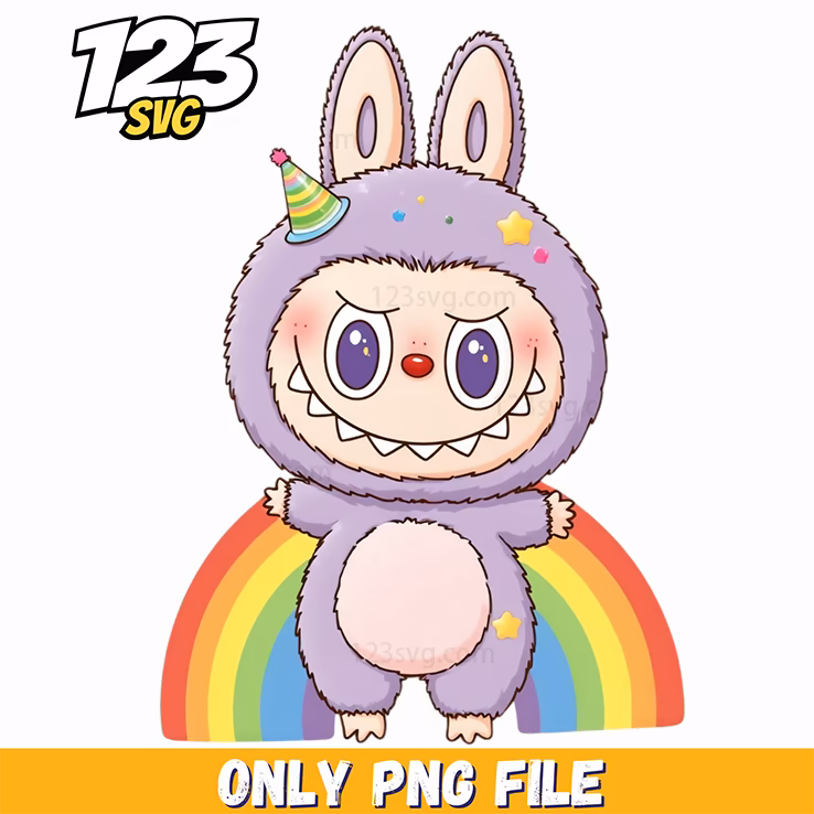rainbow bunny labubu png, labubu characters, labubu png images