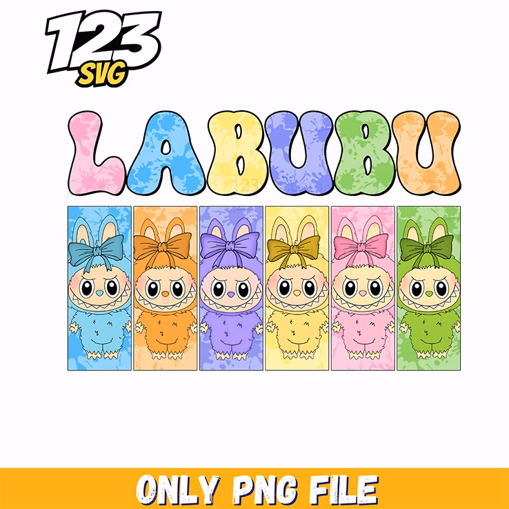 rainbow labubu grid png, labubu grid design, labubu grid layout