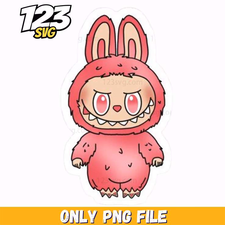 red bunny sticker png, bunny sticker png, cute bunny sticker png