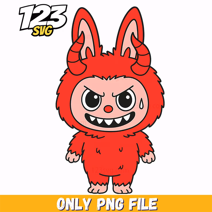 red devil bunny png, cute devil bunny png, cartoon devil bunny png